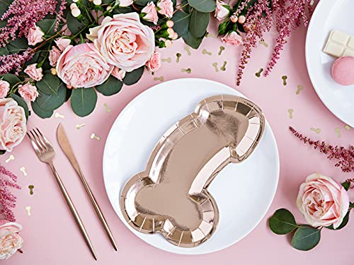 (25er Set) 27cm Einweg Teller Bachelorette Party Geschirr Junggesellinnenabschied Funny Tisch Dekoration - Roségold