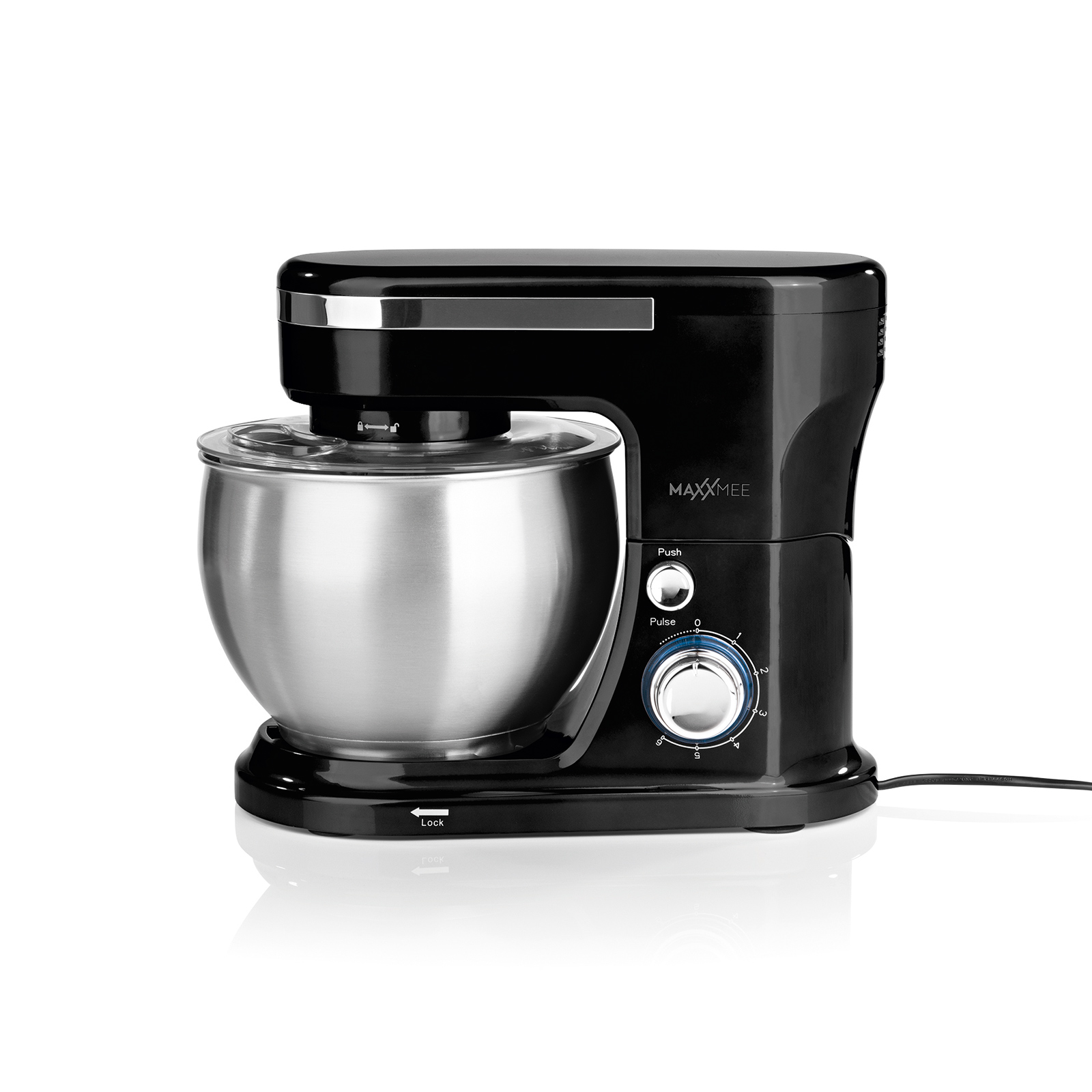 MAXXMEE Küchenmaschine 6348 - schwarz-Edelstahl - 5 Liter