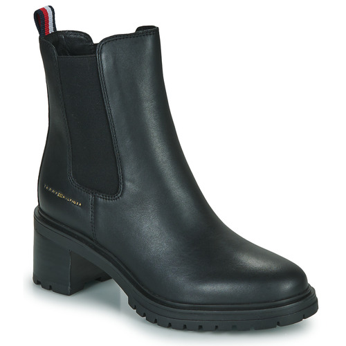 Tommy Hilfiger - ESSENTIAL MIDHEEL LEATHER BOOTIE Negro