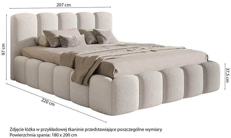 NADUVI Collection Bedframe Chloe bouclé met opbergvak