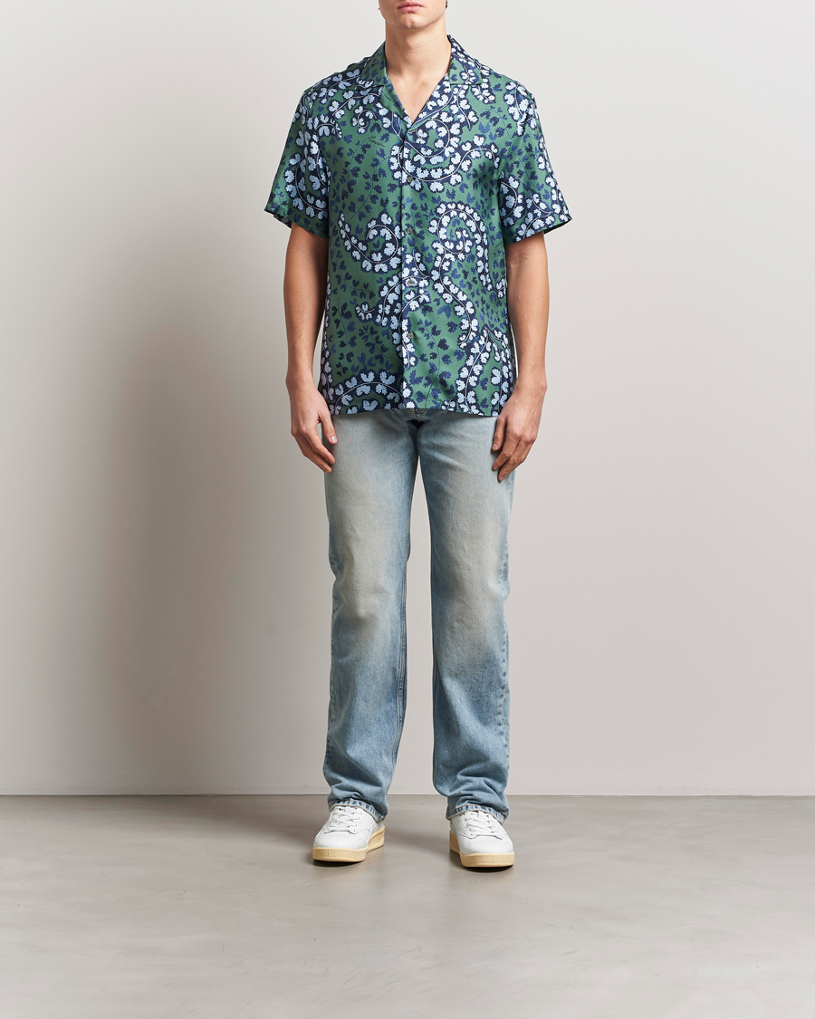 Lanvin Rateau Print Bowling Shirt Sage Green