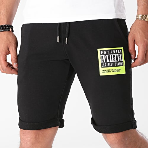 Short Jogging Collection Noir Jaune Fluo