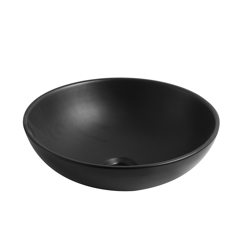 Saniclear Raja waskom 40cm wastafel rond mat zwart