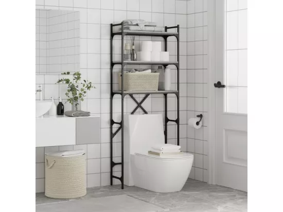 Étagère de lave-linge sonoma gris 67x25x163 cm bois ingénierie