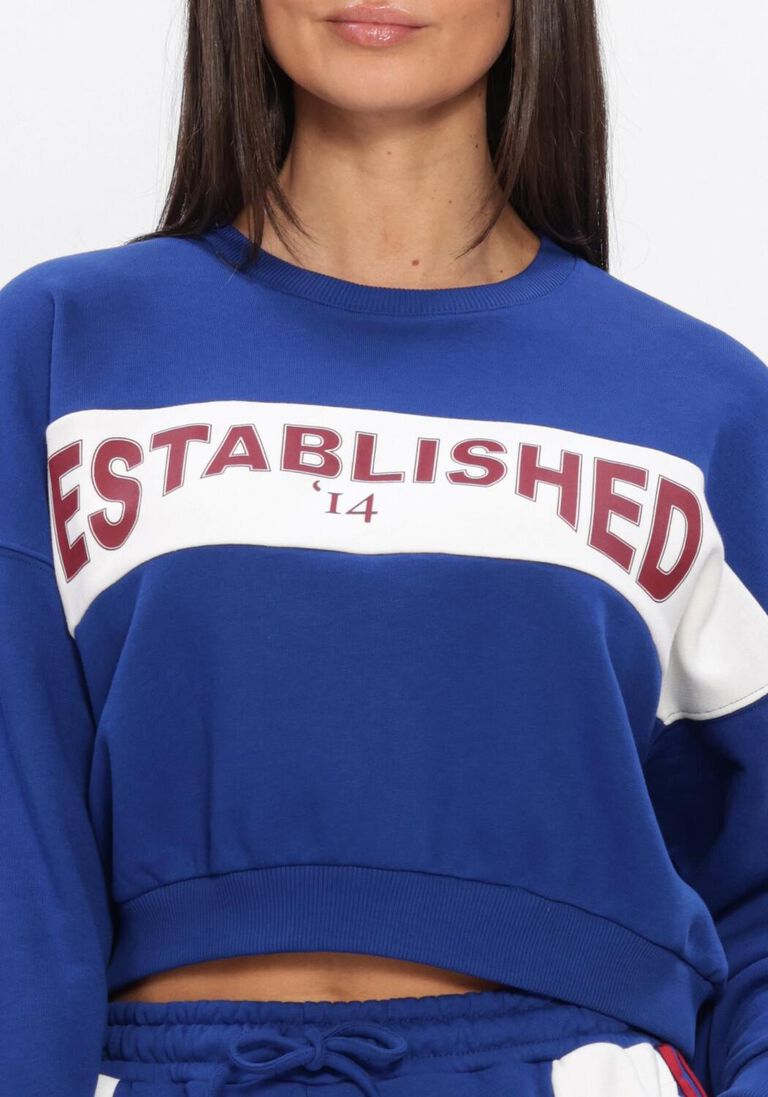 blauwe alix the label sweater ladies knitted logo tape sweater