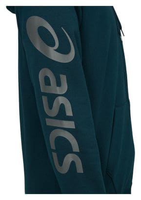 Sweat à capuche Asics Big Logo Bleu Gris