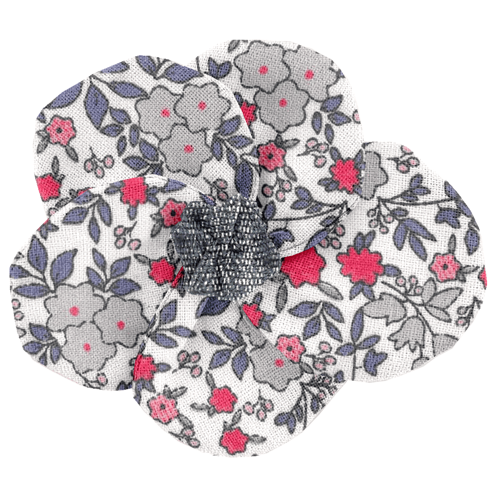 Petite Barrette Pétales De Fleur Serenade Rouge Gris