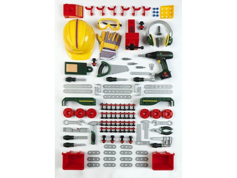 Klein-Toys Handwerker BOSCH 150 - teilige Werkbank Spielzeug-Werkstatt
