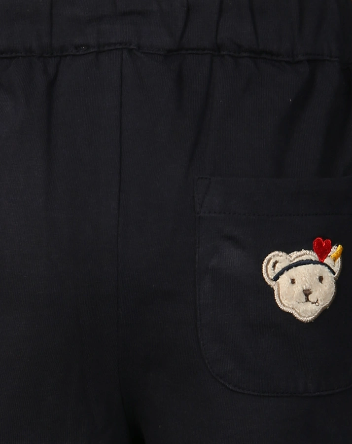 Jersey-Shorts AHOI mit Rüschen in navy