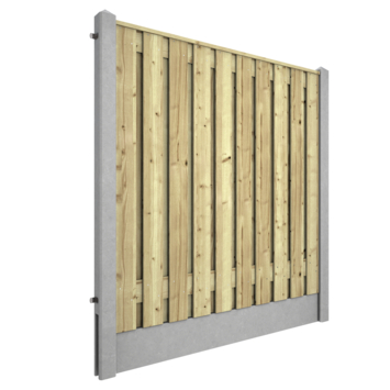 Hout beton schutting grenen hout grijs per meter