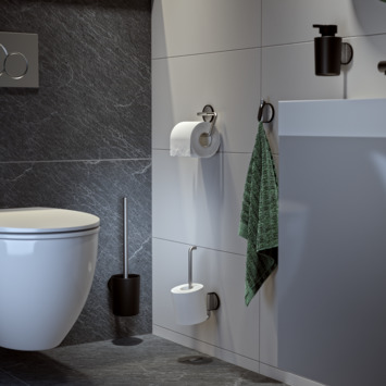 Tiger Reserverolhouder Tune Hangend inox zwart