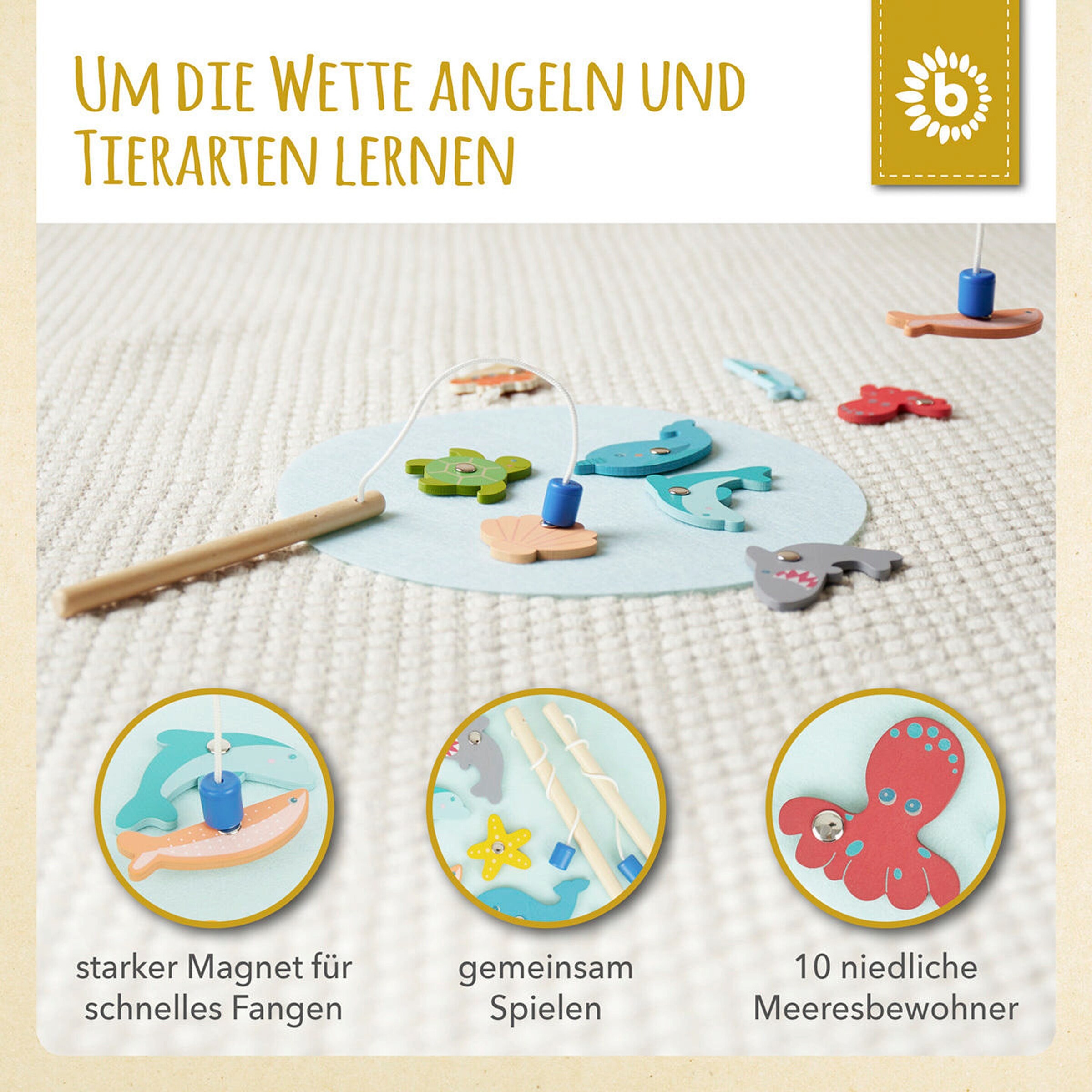 Bieco Magnet Spiel Fische Angeln - ab 12 Monate Mehrfarbig