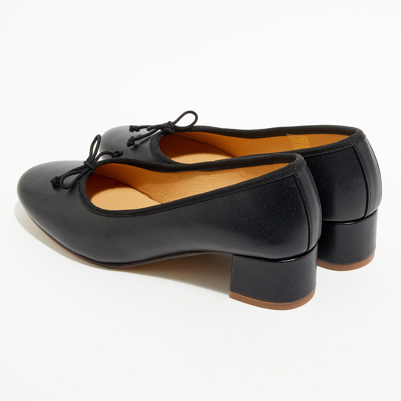 Quartier Latin Ballerines trotters en Cuir Diane noires - Talon 4 cm