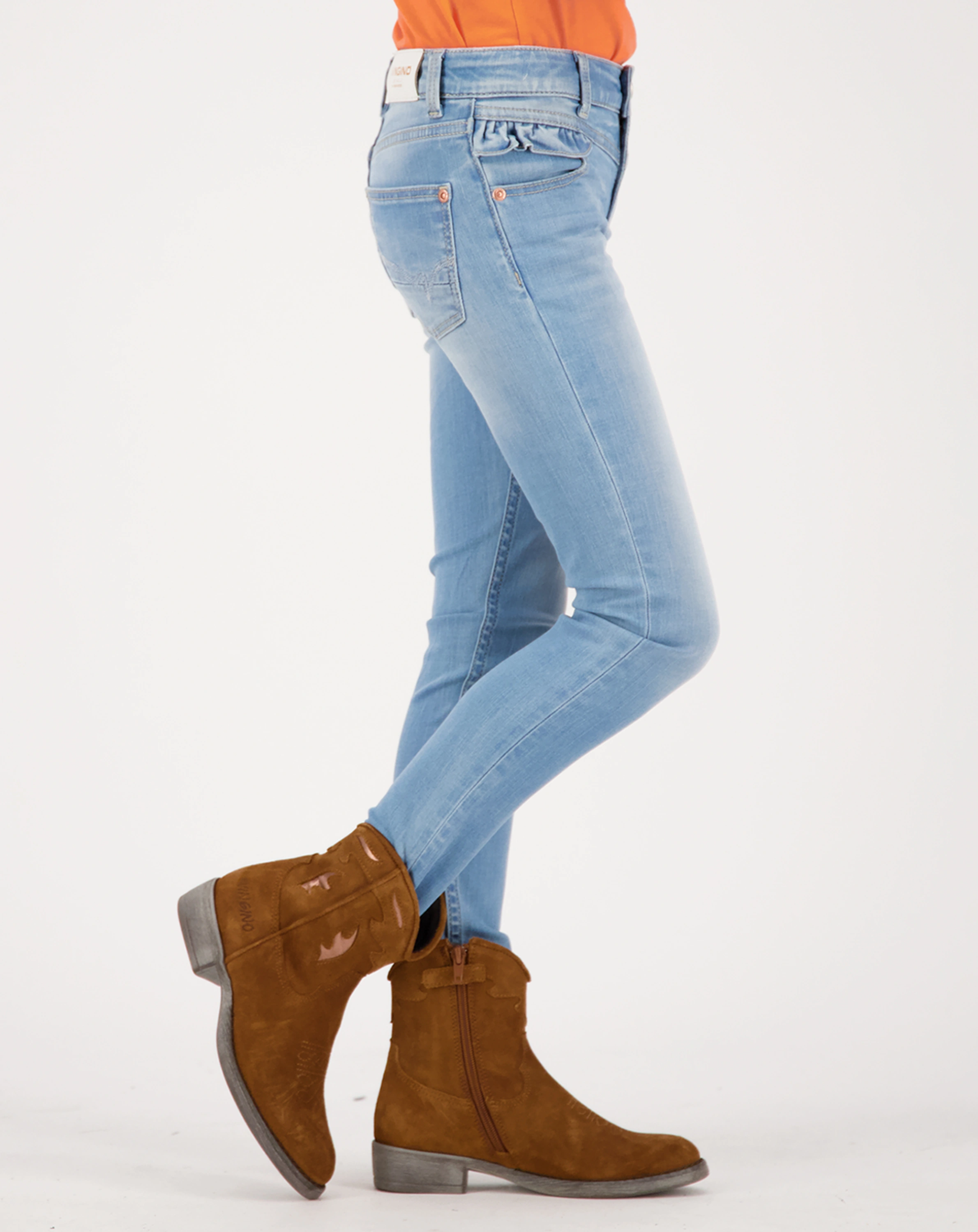 Jeanshose BROOKLYN RUFFLE Super Skinny Fit in light indigo