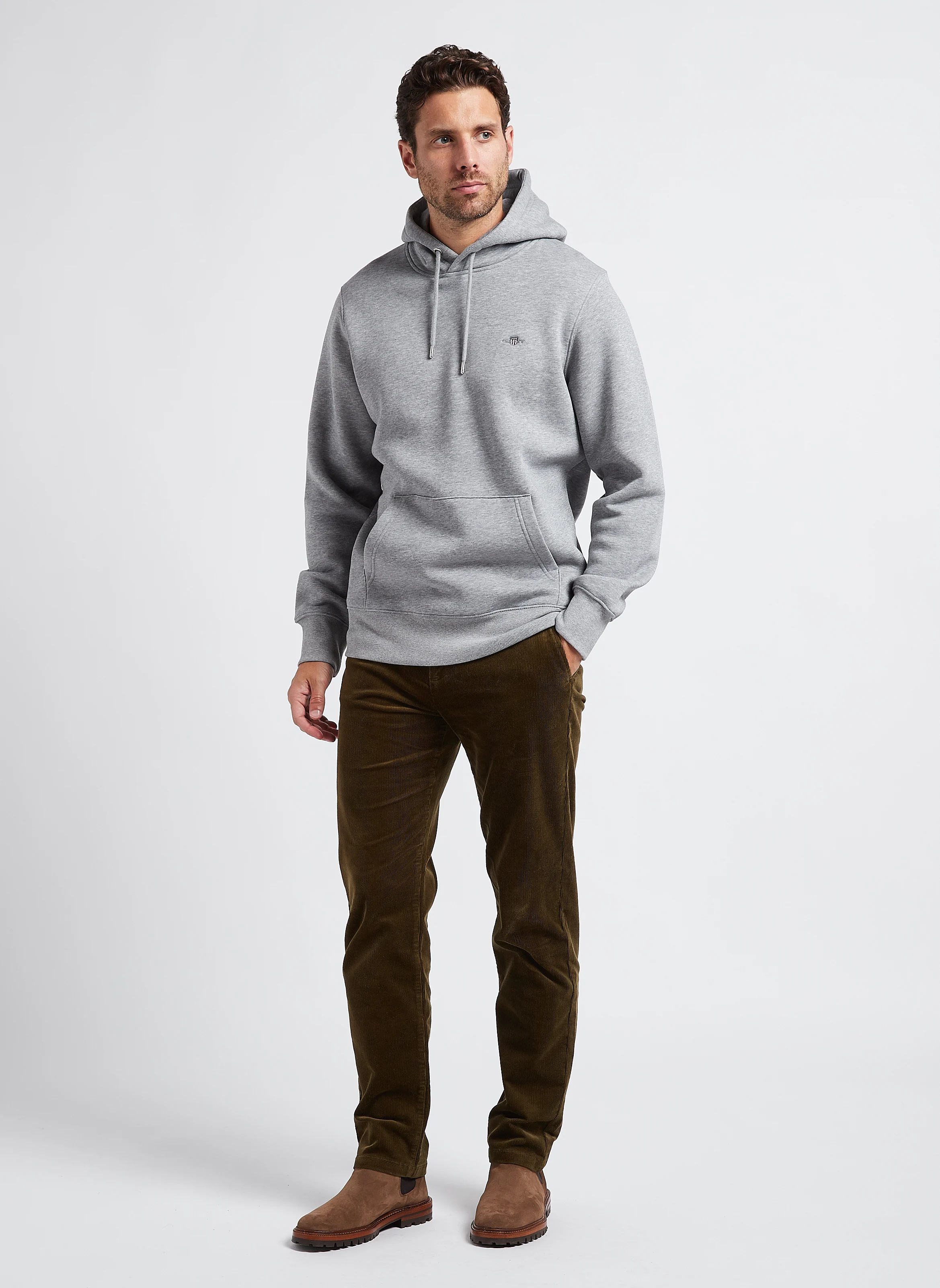 Sweat à capuche regular-fit en coton mélangé | Gris