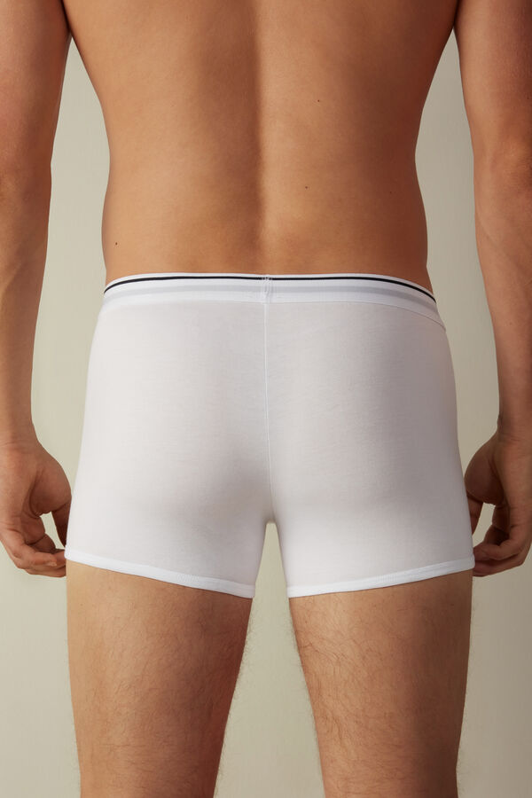 Cuecas boxer em algodão Supima® com elástico visível.