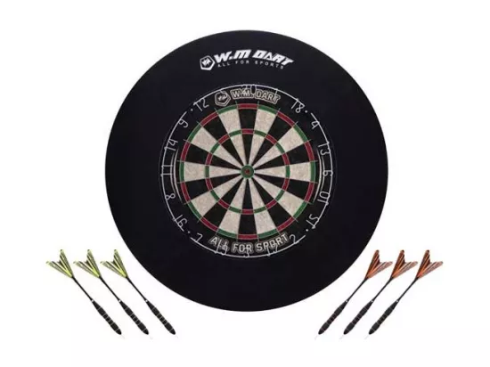 Cible de fléchettes traditionnelle 45 cm et Anneau de protection extérieur