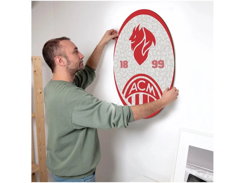 Iconic Puzzle AC Milan – Retro Logo Offizielles Holzpuzzle, Grösse M