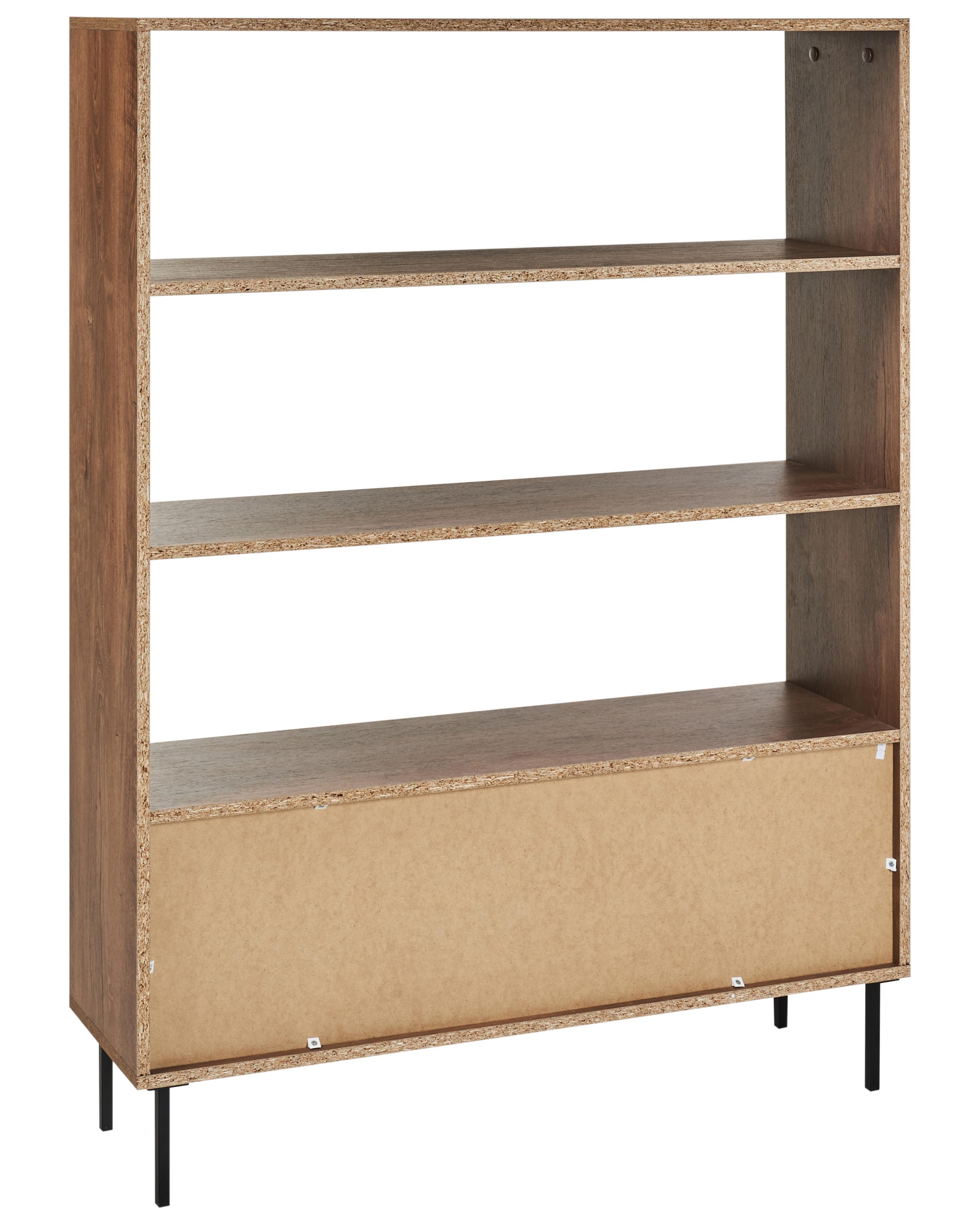 Boekenkast met 4 planken NANTON 140 cm Donkerbruin
