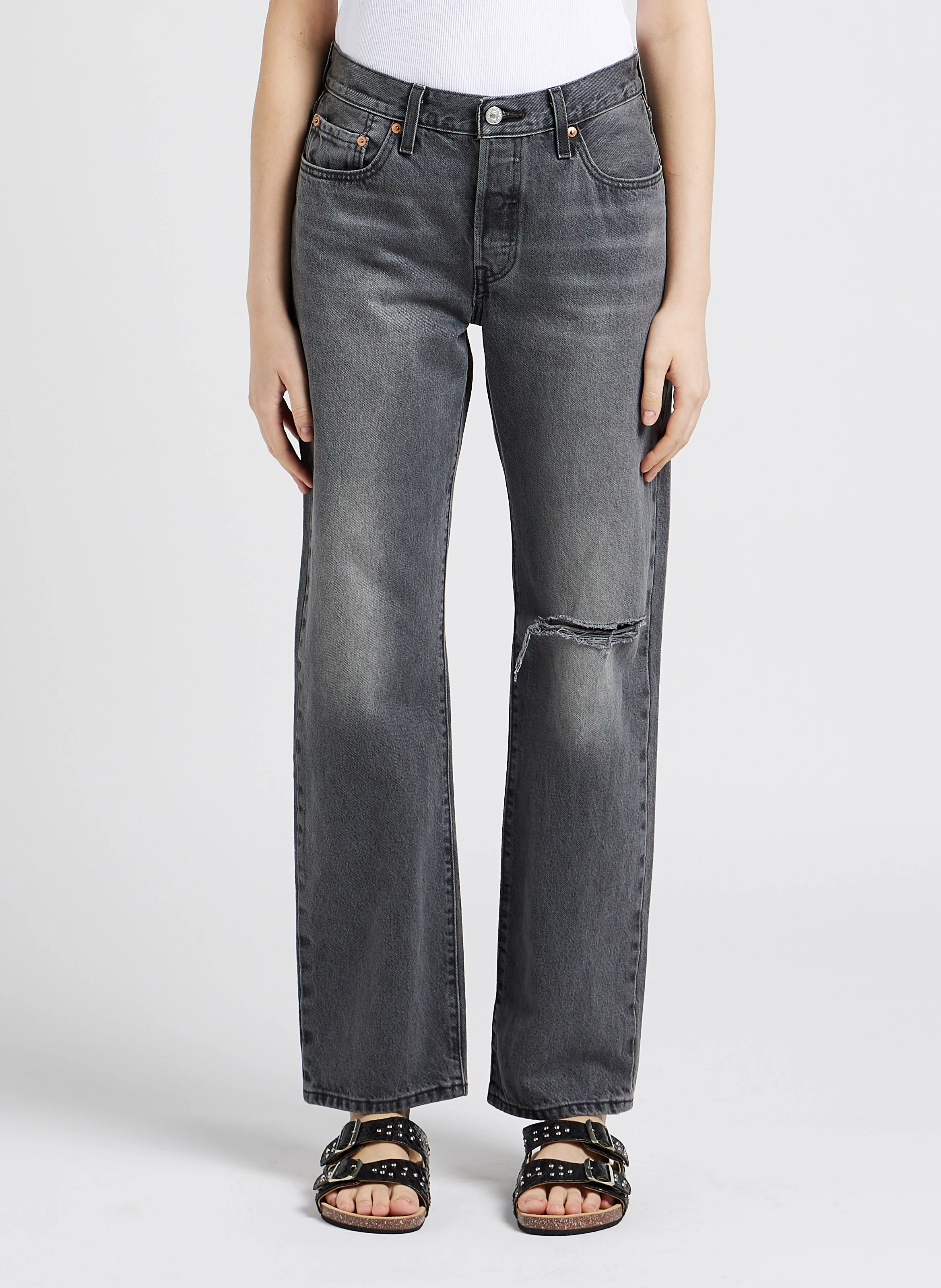 501 90S - Jean coupe ample taille mi-haute| Noir