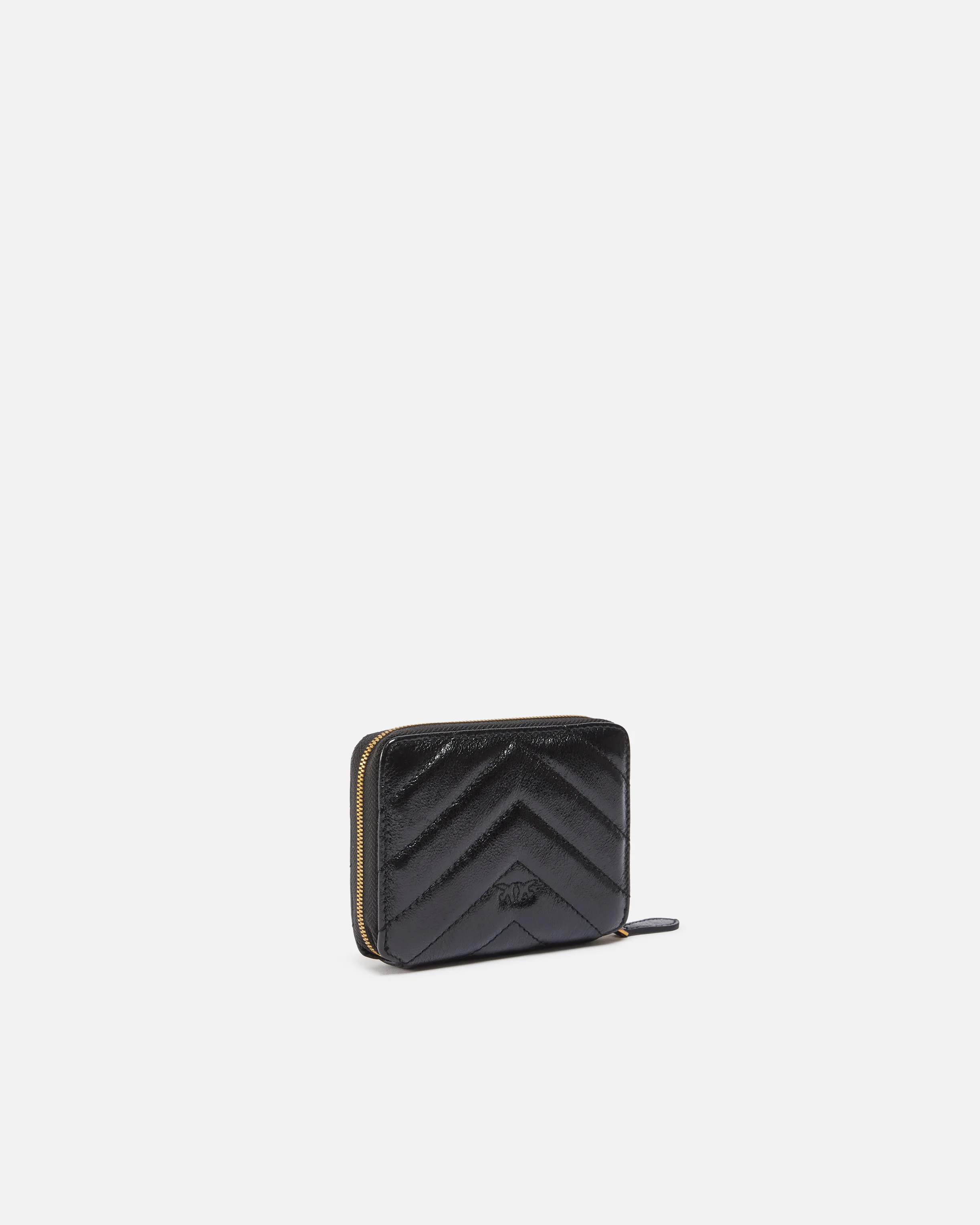 Petit portefeuille lamé et matelassé | Noir