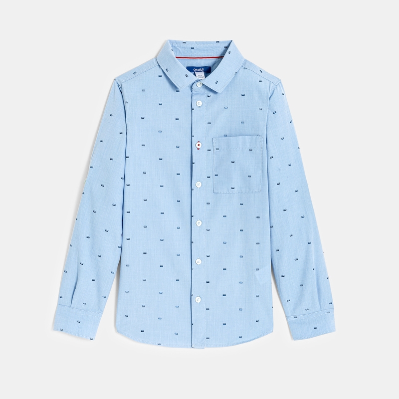 Chemise Oxford imprimée bleu Garçon