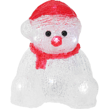 Luca Lightning kerstdecoratie acryl figuur kerstman met LED verlichting 13 x 15 x 16,5 cm