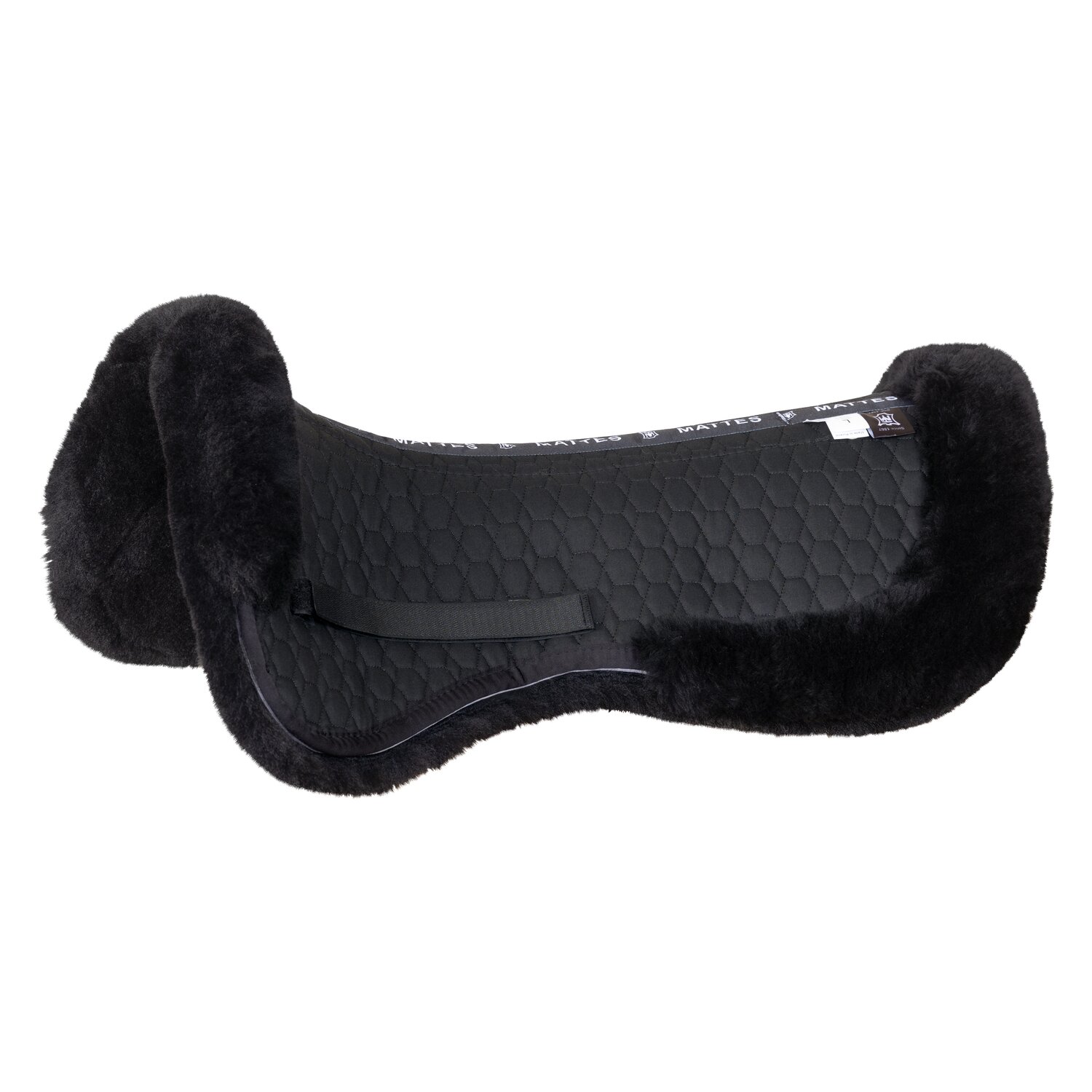 MATTES Sattelkissen mit Lammfell - schwarz/schwarz