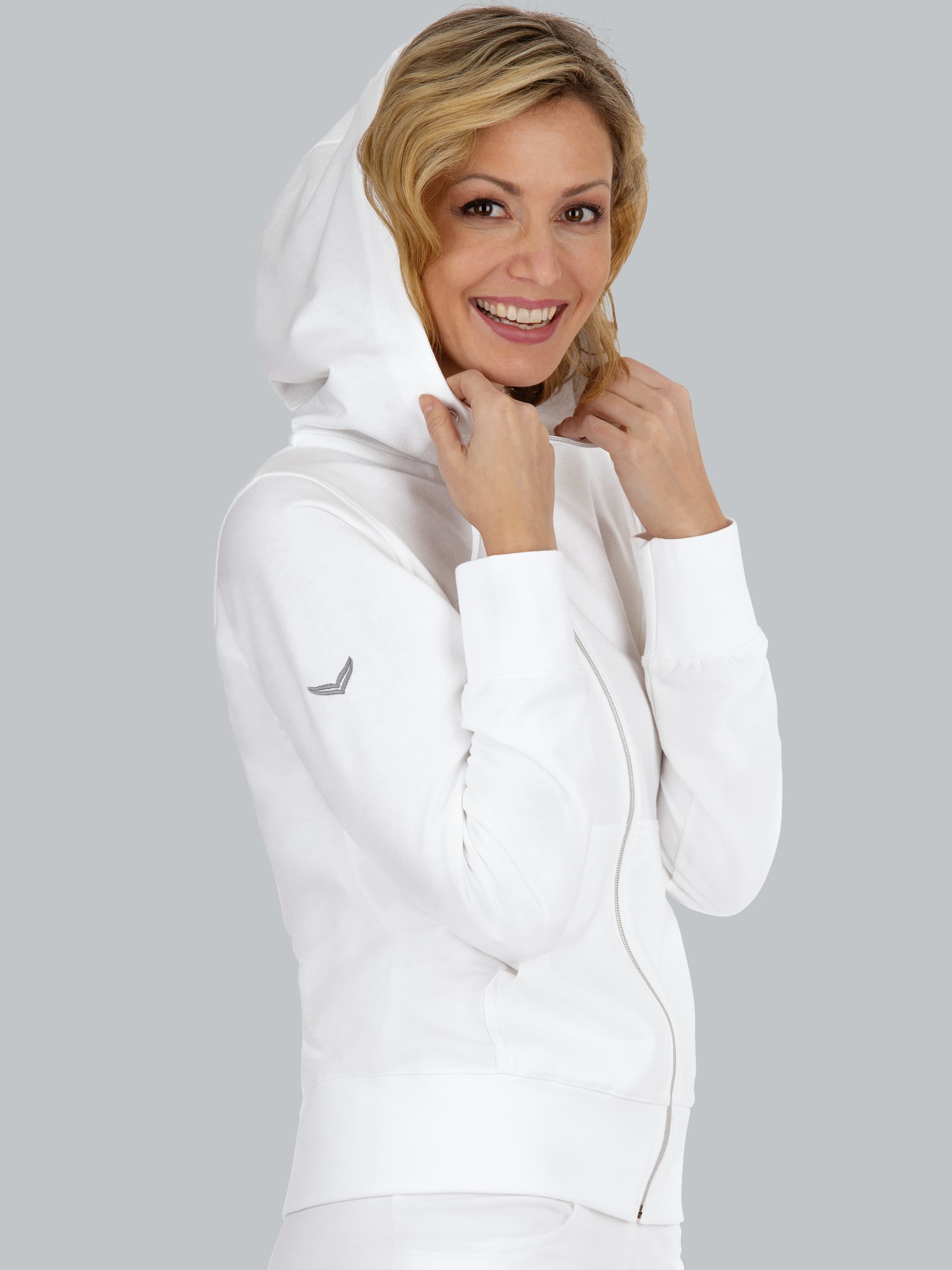 Kapuzenjacke Weiss