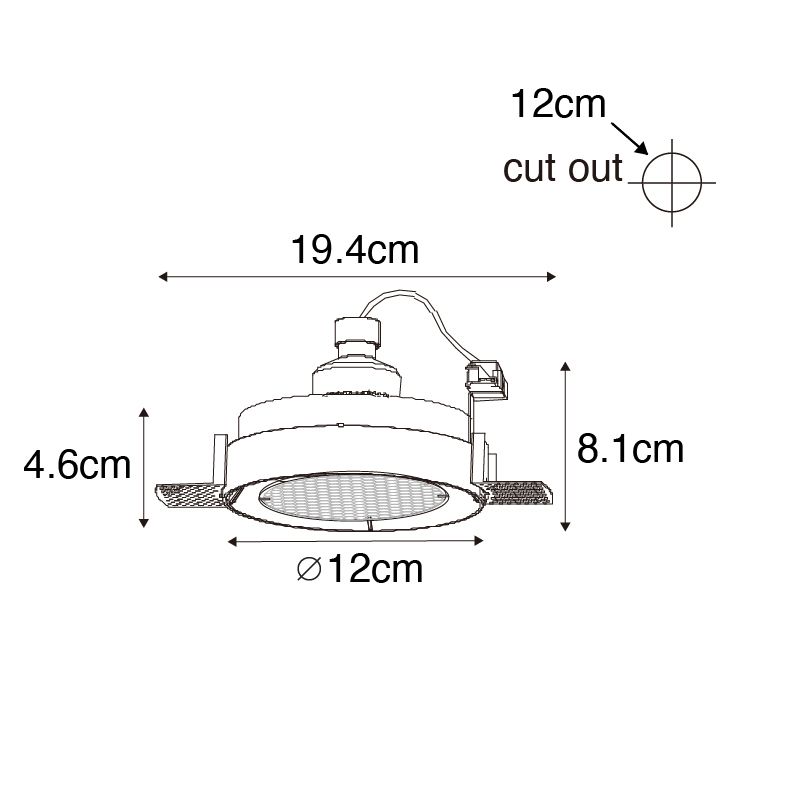 Moderne inbouwspot wit GU10 AR70 rond trimless - Oneon Honey