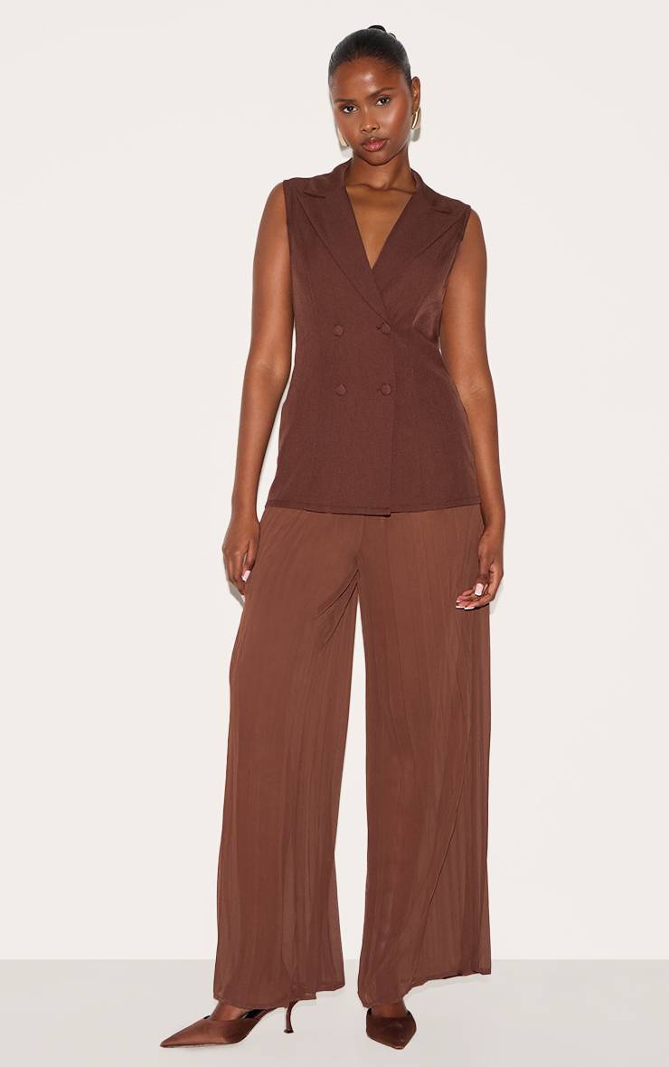 Chocolat Combinaison-pantalon En Mousseline Avec Superposition De Gilet Tissé