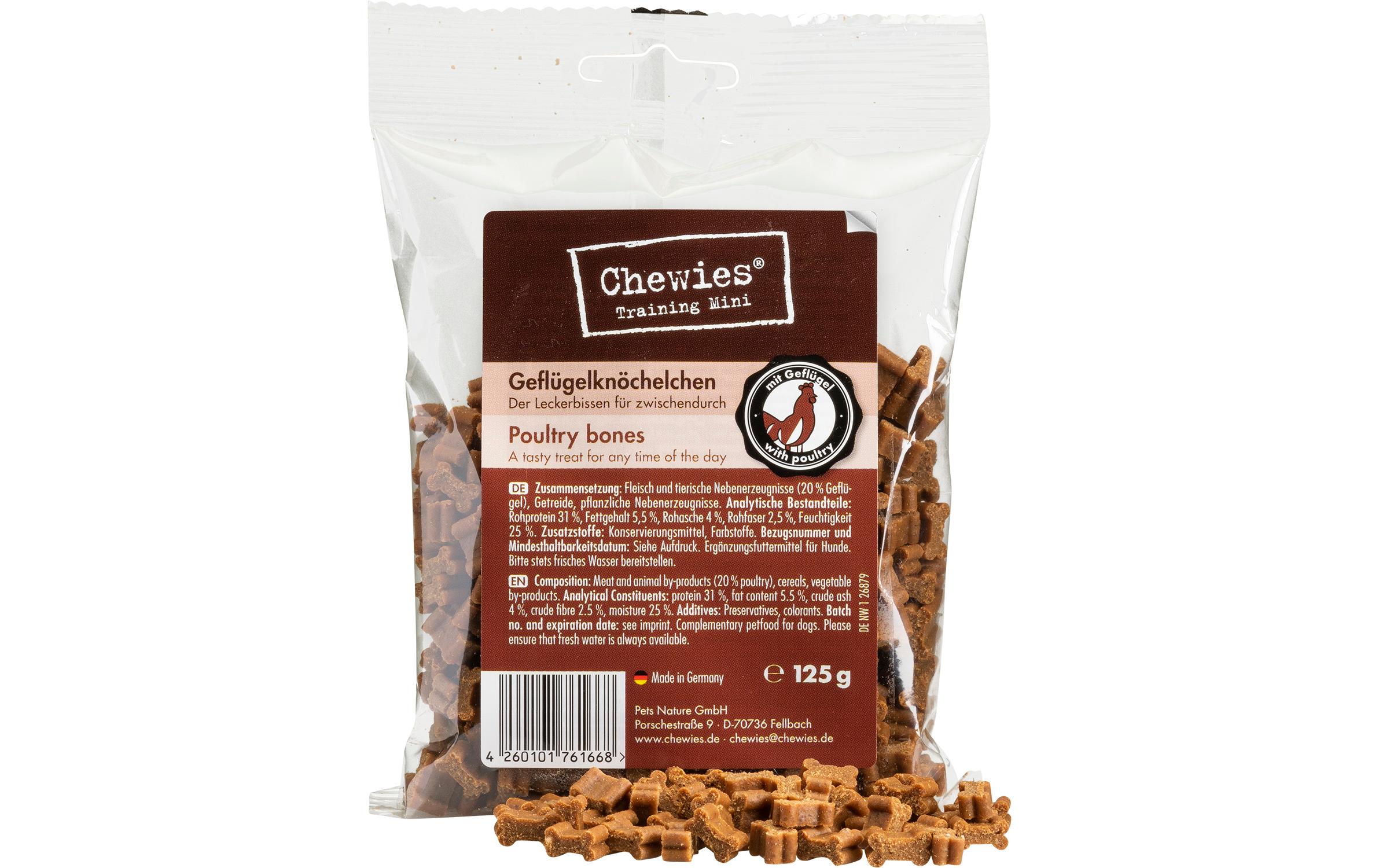 Leckerli Training Mini Geflügelknöchelchen, 125 gLeckerer Snack in Mini-Knochenform