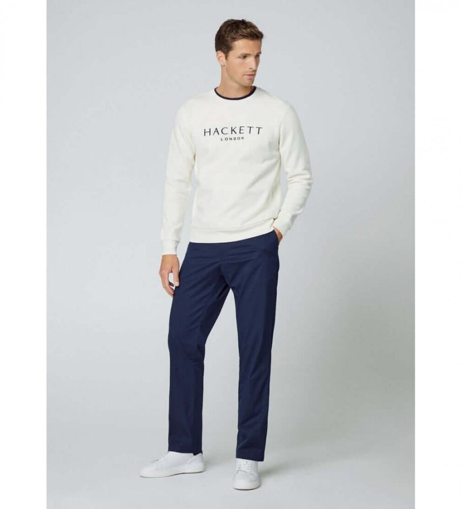 Moletom Hackett Heritage com gola redonda, branco