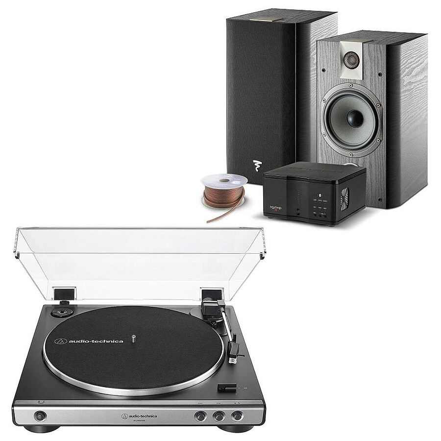 Audio-Technica AT-LP60XUSB Gris + Focal My Focal System