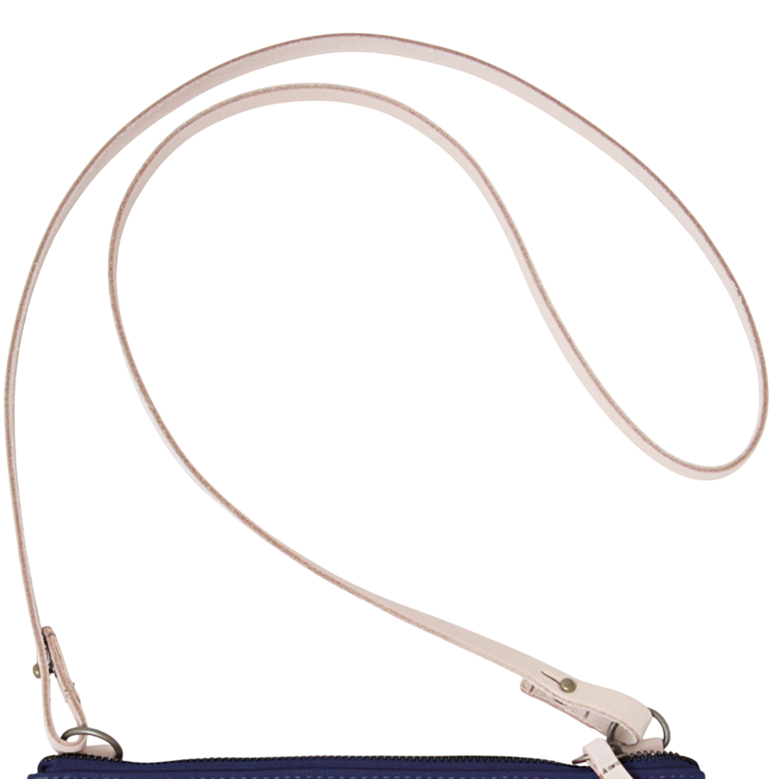 Clutch Charlie Navy, Leder Natur