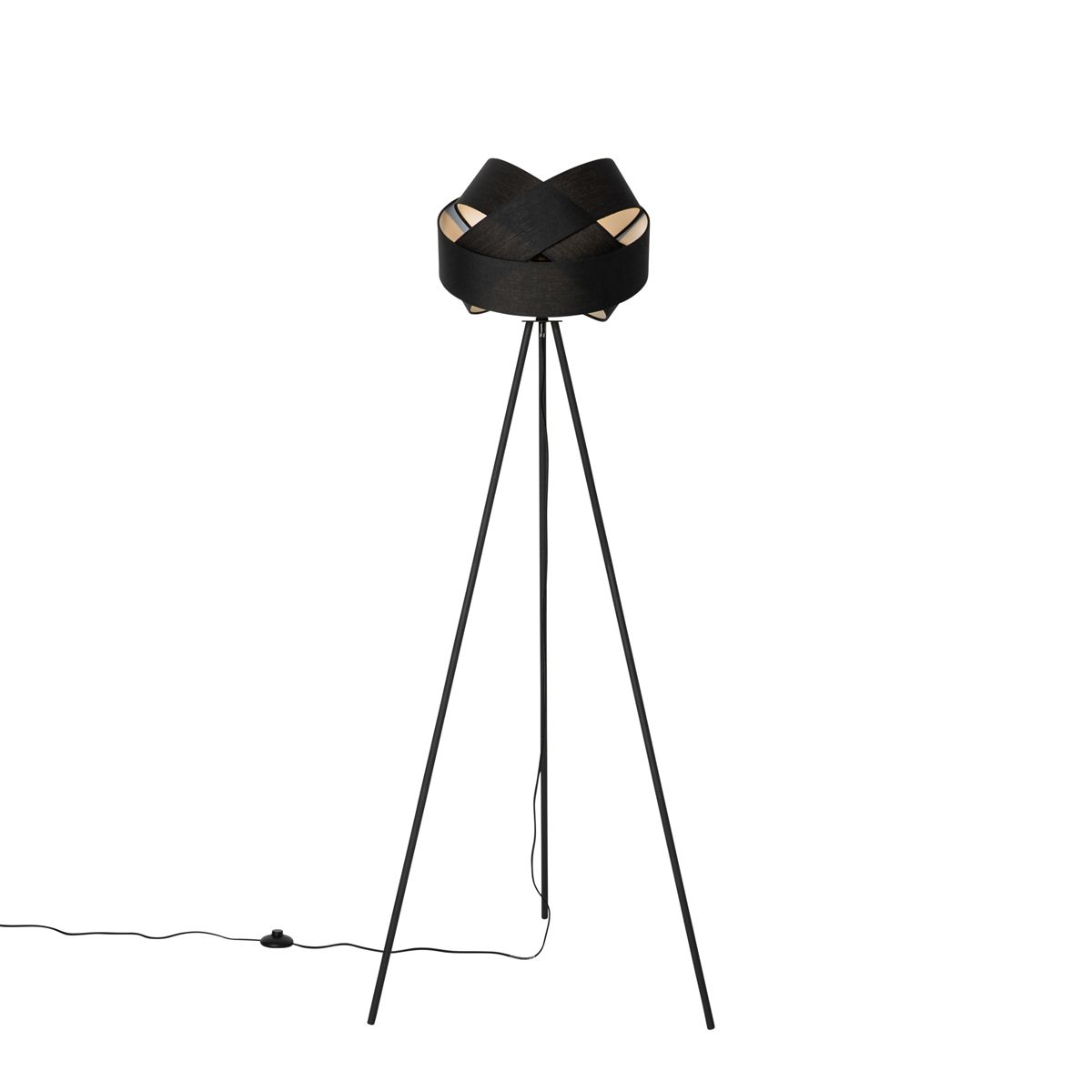 Moderne vloerlamp zwart - Cloth