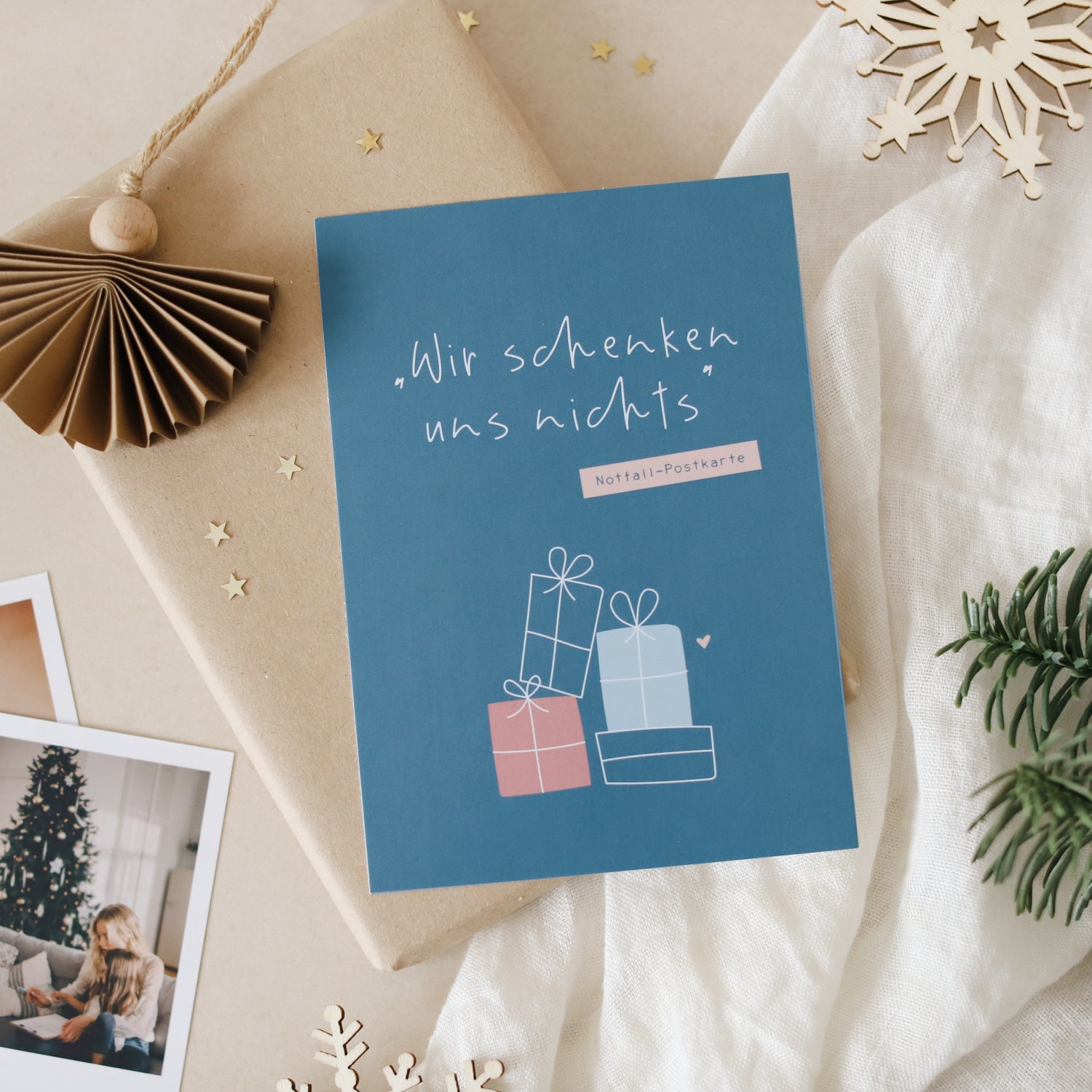 Postkarte „Nichts schenken