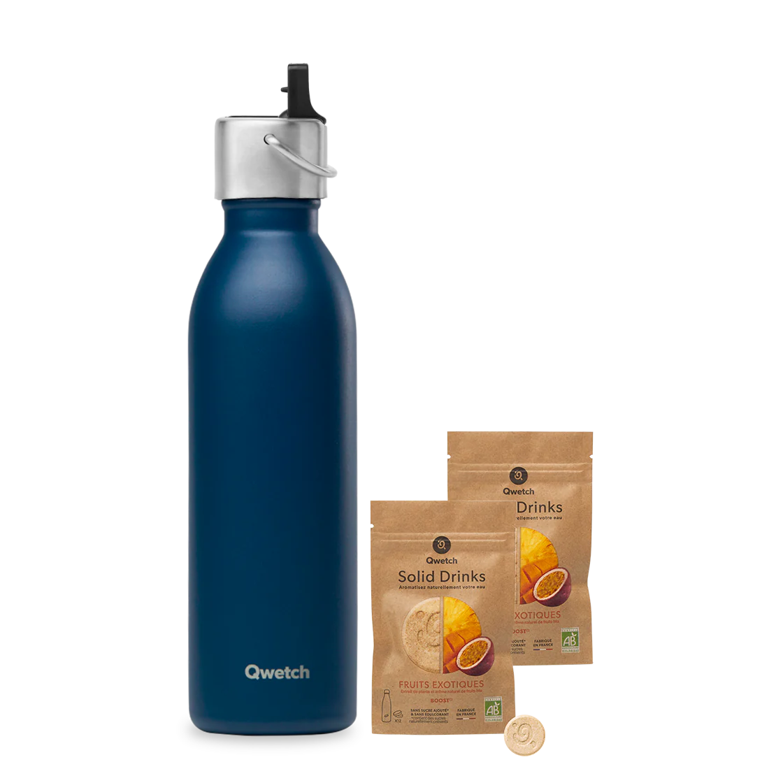 Kit Solid Drinks Boost Active Bleu Marine - Qwetch