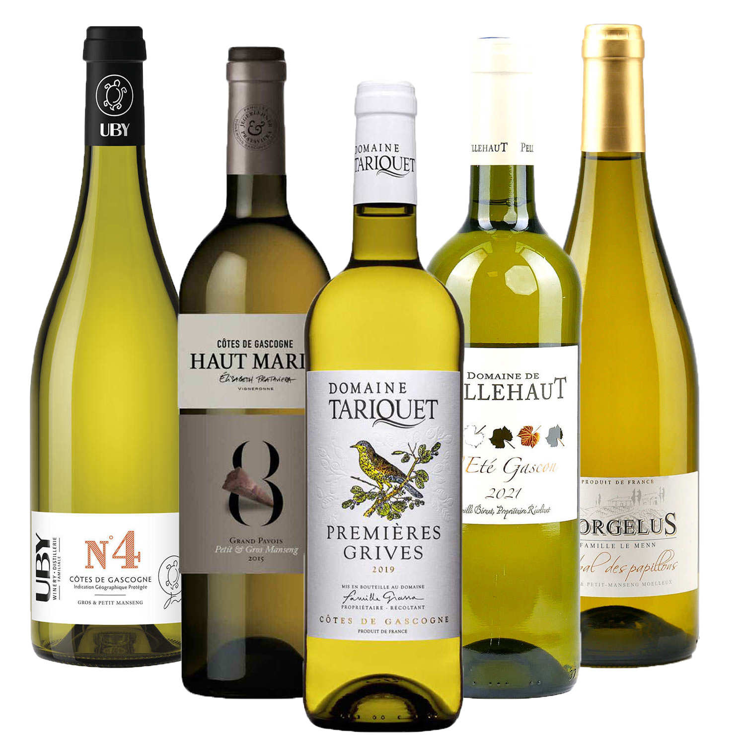 Assortiment découverte 5 vins blancs du Sud-Ouest