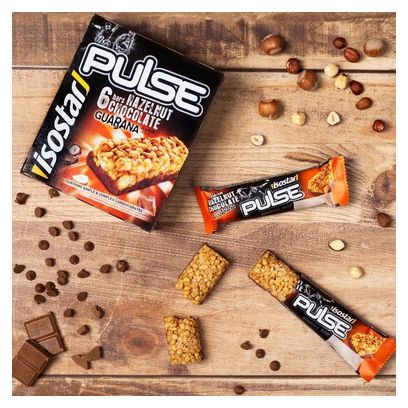 Barres énergétiques Isostar Pulse Guarana Noisettes/Chocolat - 6x23g