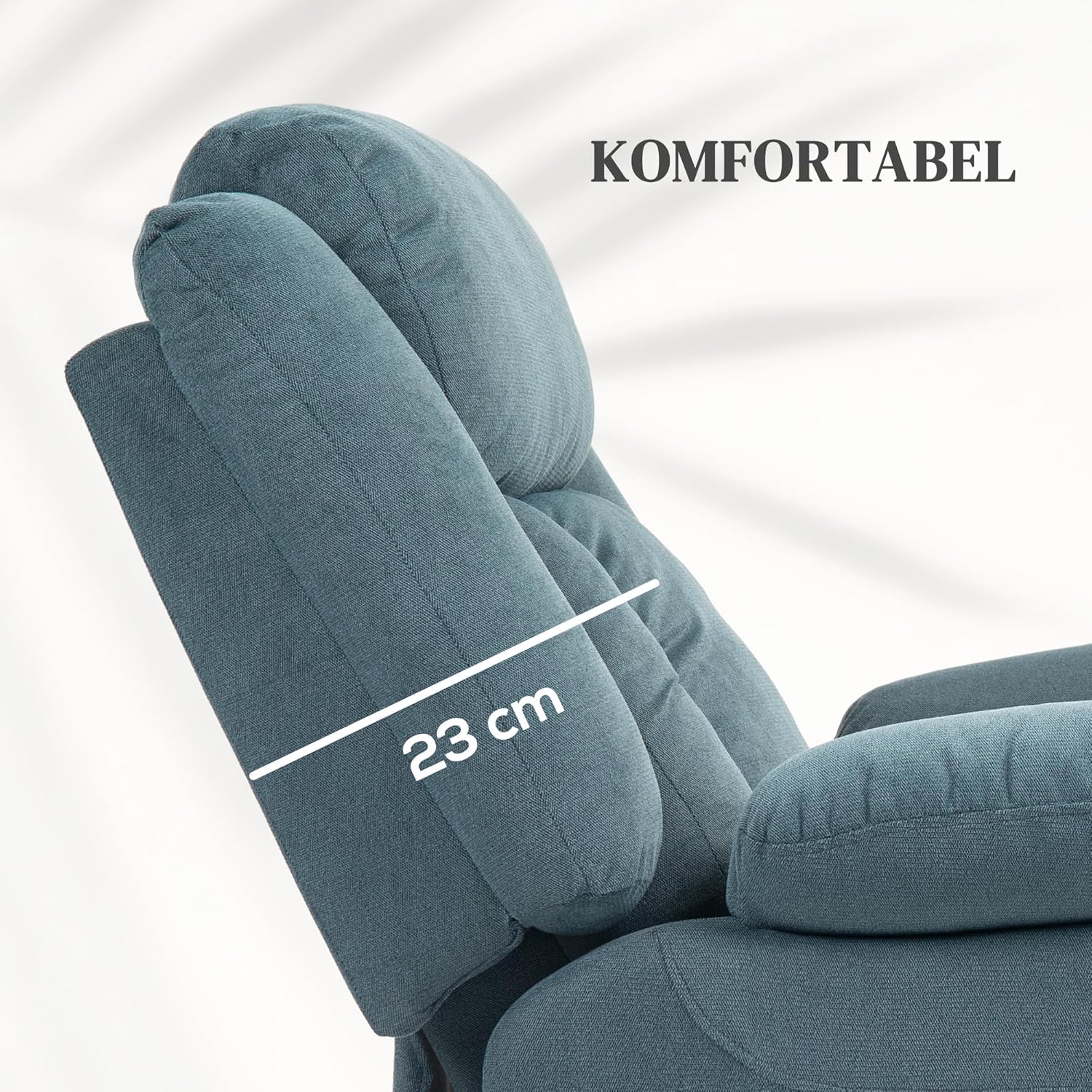 HOMCOM Fernsehsessel mit Aufstehhilfe Elektrisch Relaxsessel mit Liegefunktion, Gepolstert TV-Sessel mit Fernbedienung, Federungssystem und Seitentasche, für Wohnzimmer, Samt, Blau