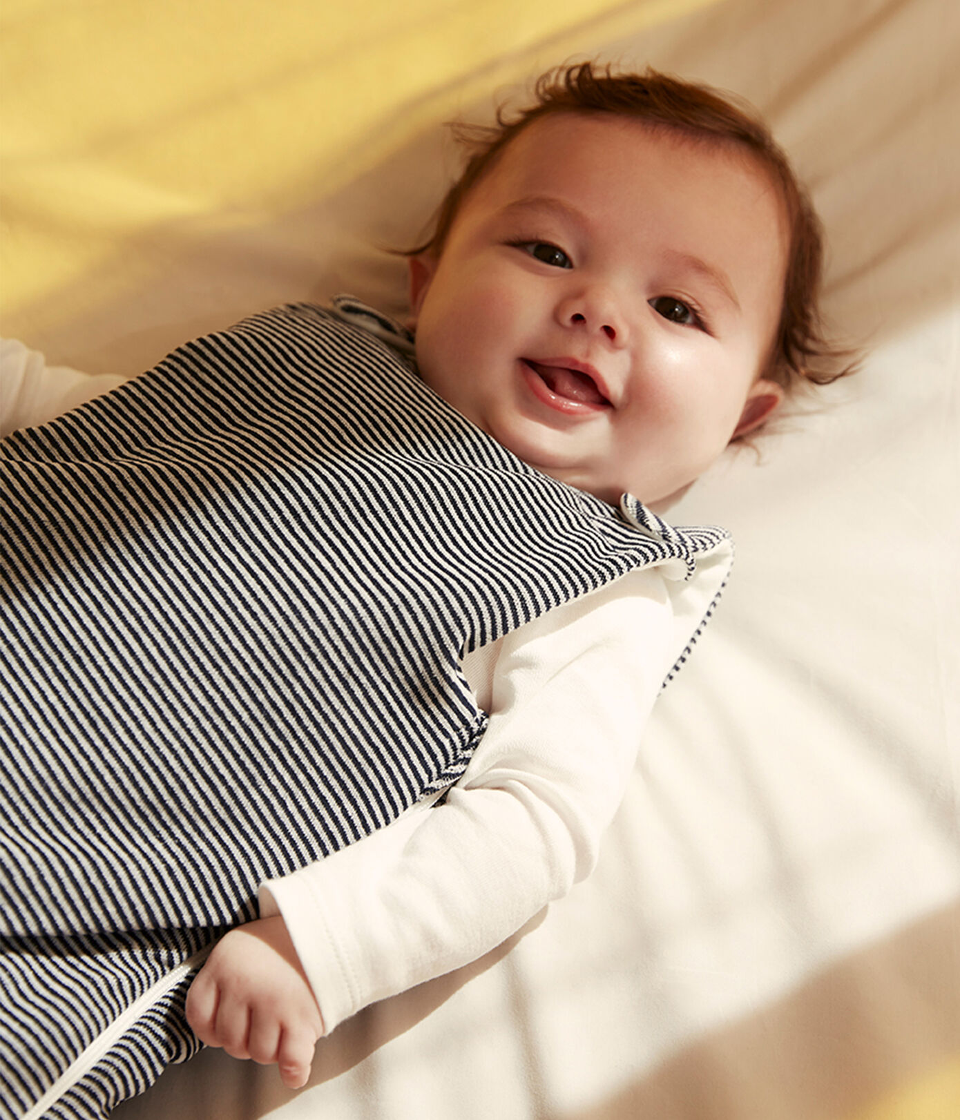 GIGOTEUSE BÉBÉ MARINIÈRE EN VELOURS DE COTON BIOLOGIQUE