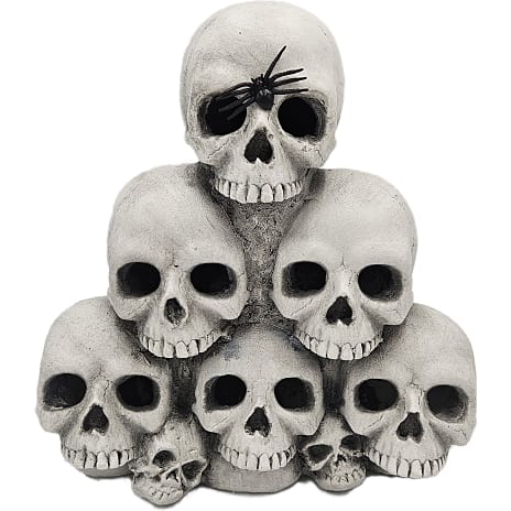 Halloween LED kraniehoveder 31 cm - hvid