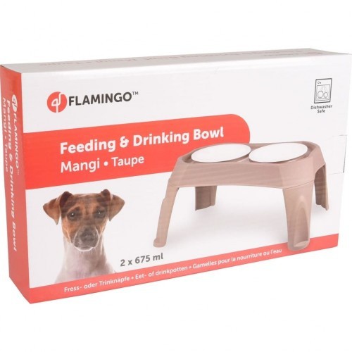 Alimentador para animais de estimação, cinza taupe
