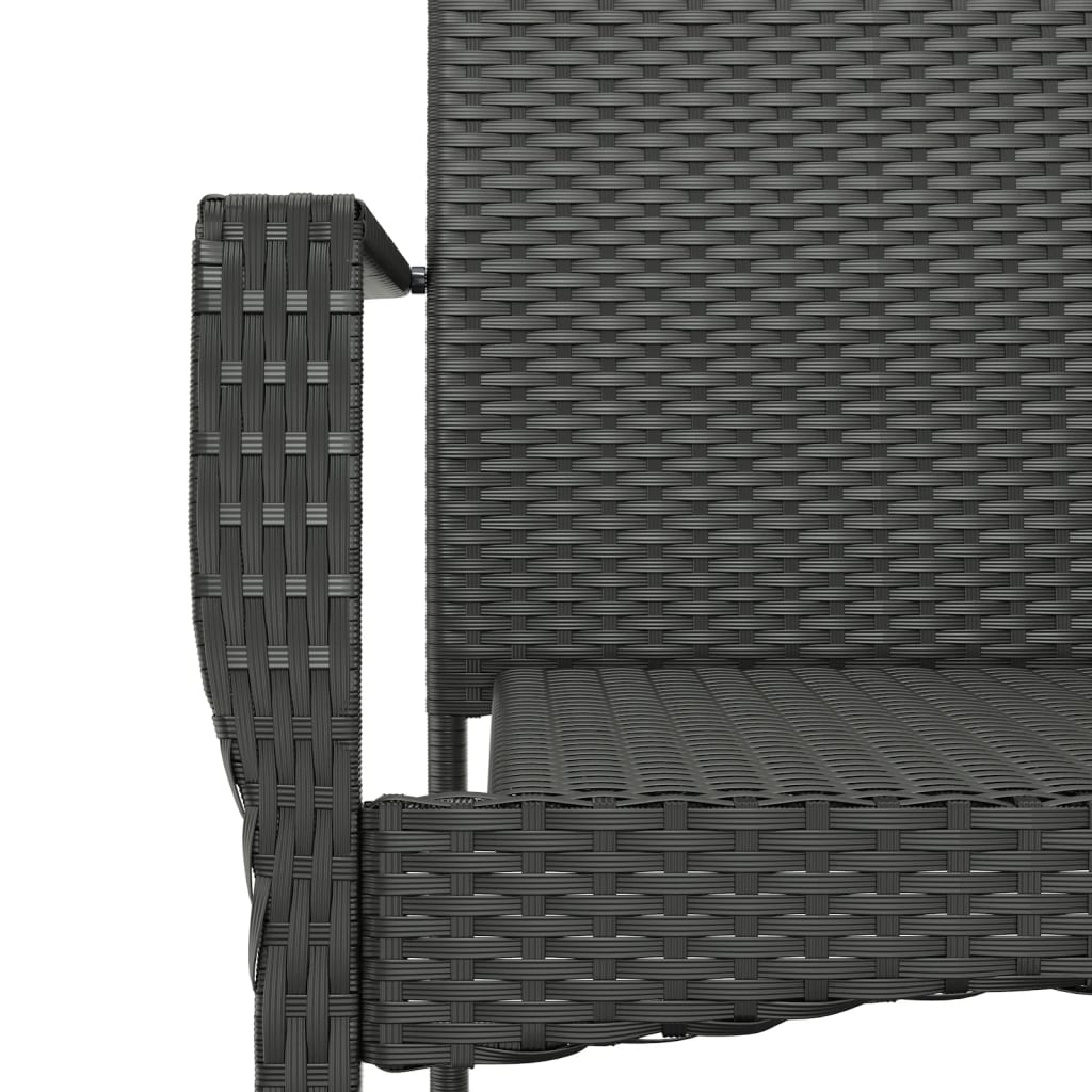 Mobilier à dîner de jardin et coussins 5 pièces noir résine tressée