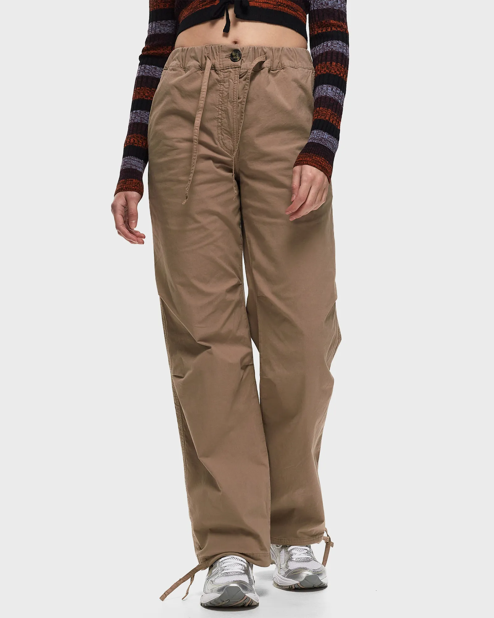 Ganni Washed Cotton Canvas Draw String Pants