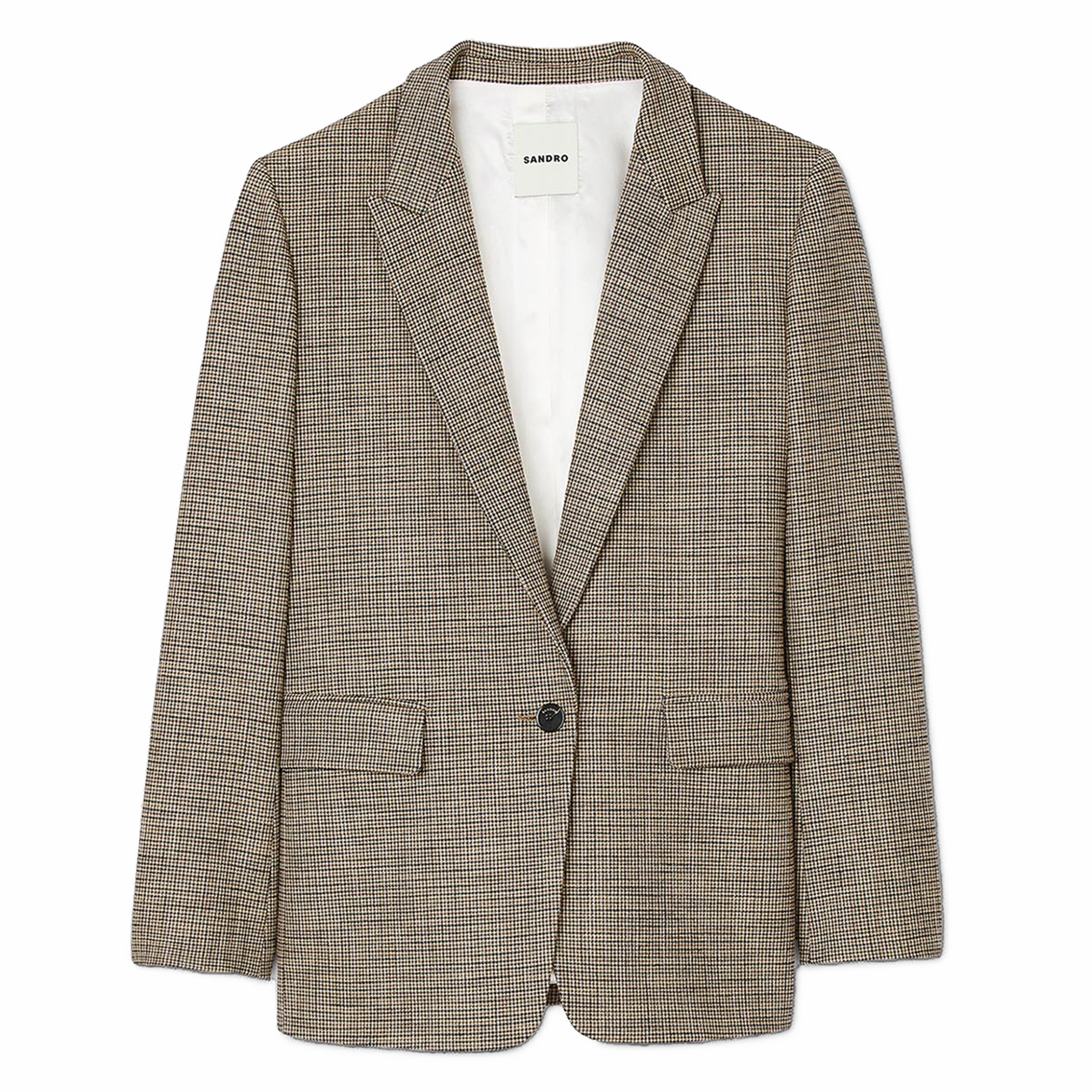 Veste tailleur droite imprimé | Marron