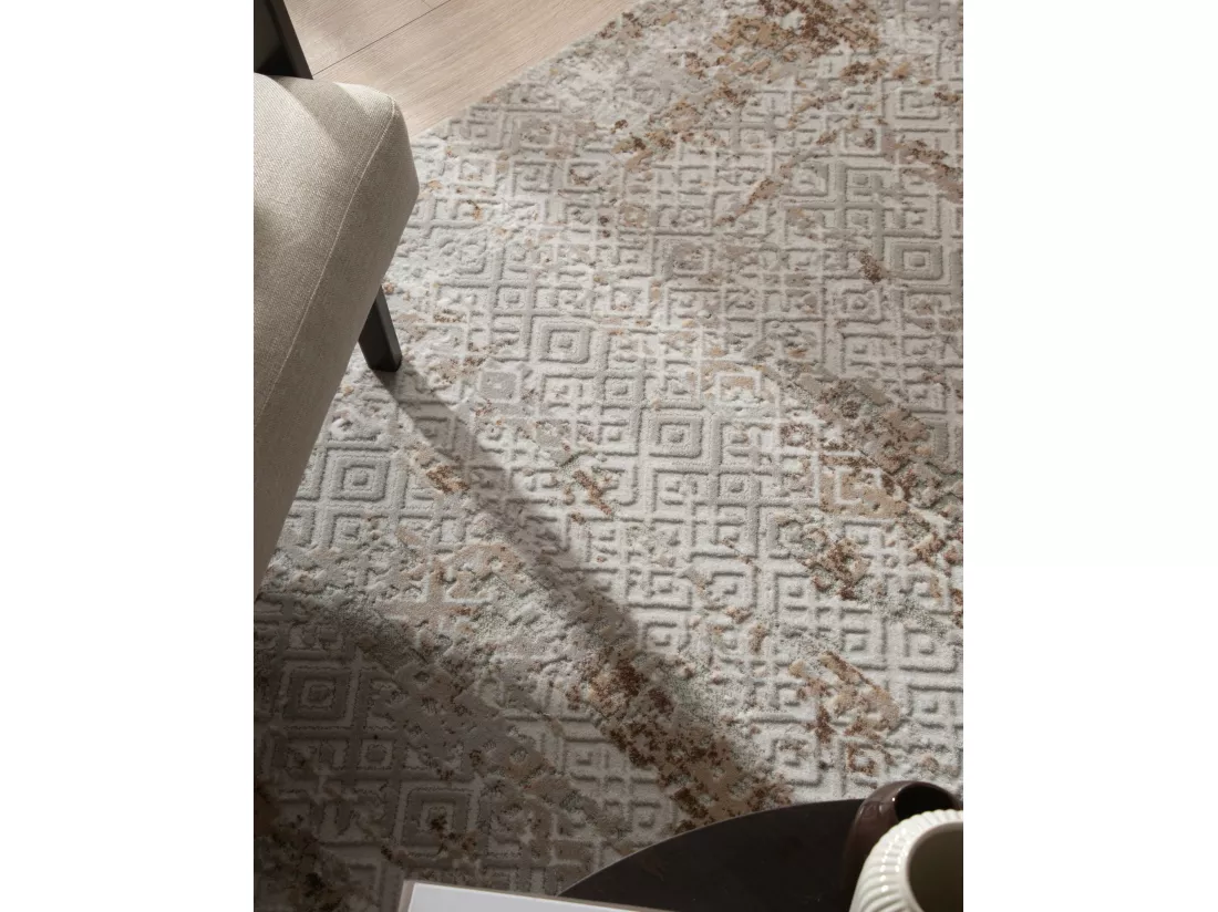 Tapis 125x125 beige Davos Fusion