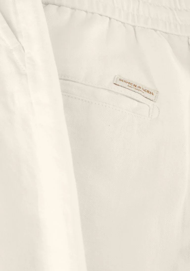 SCOTCH & SODA gebroken wit scotch & soda korte broek fave - cotton/linen twill bermuda