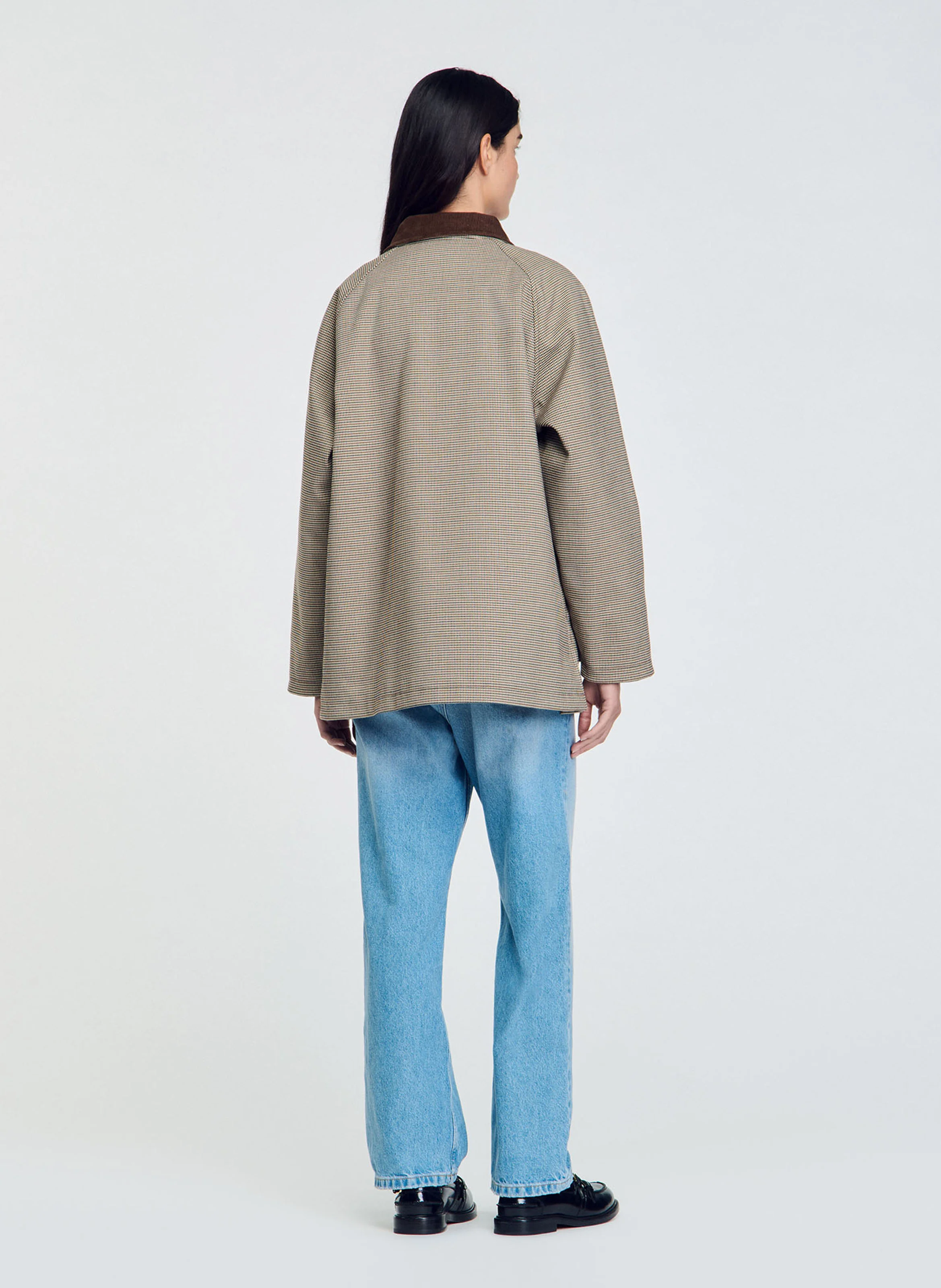 Veste col chemise à carreaux | Marron